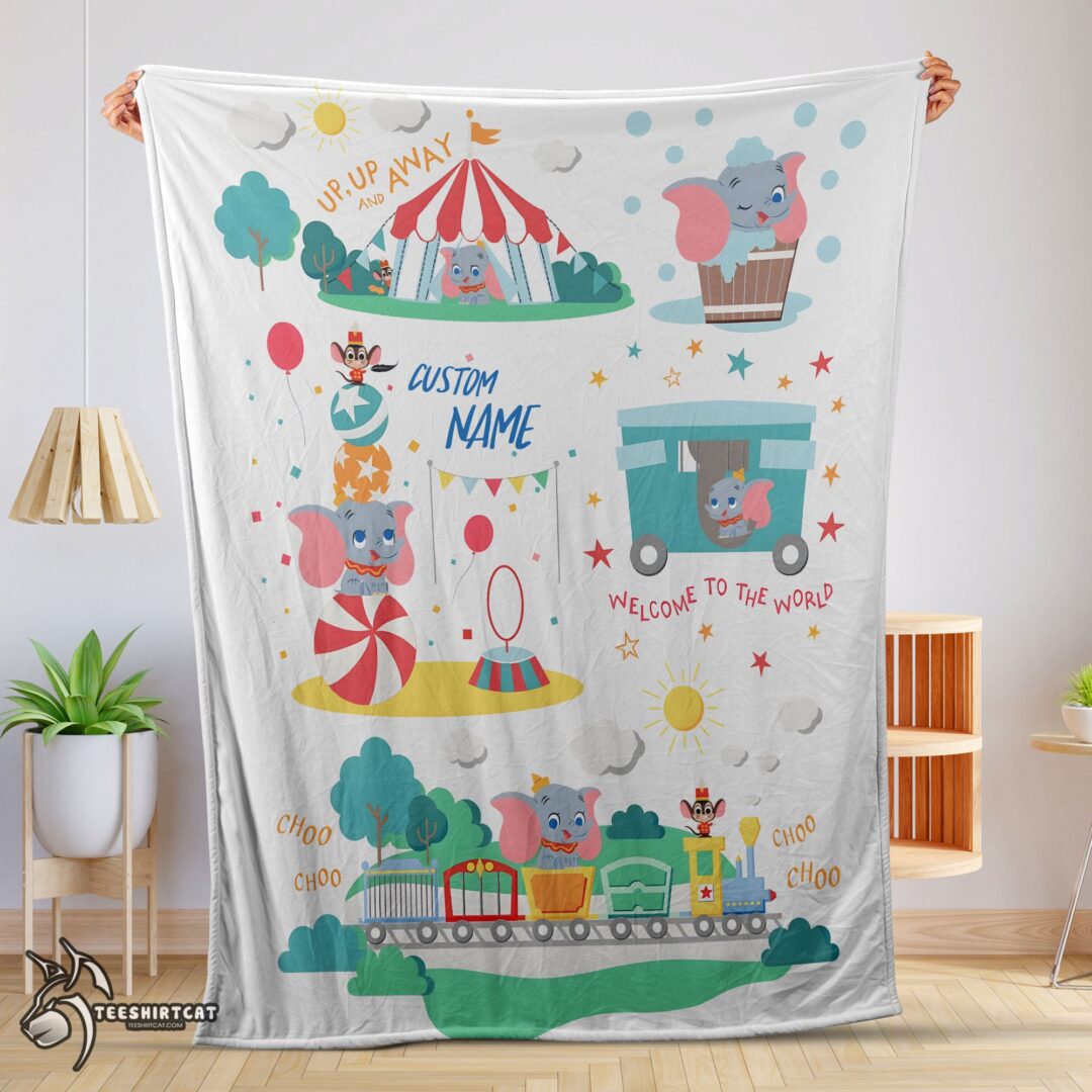 pretty-dumbo-personalized-minky-blanket-circus-elephant-nursery-blanket-fleece-customized-blanket-mk-01 Pretty Dumbo Personalized Minky Blanket Circus Elephant Nursery Blanket Fleece Customized Blanket