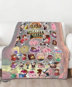 Pretty Gravity Falls Dipper Mabel & Waddles Sticker Collage Blanket Fleece Customized Blanket - Image 3