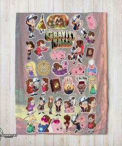 Pretty Gravity Falls Dipper Mabel & Waddles Sticker Collage Blanket Fleece Customized Blanket
