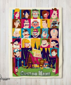 Pretty Gravity Falls Mystery Shack Characters Collage Blanket Fleece Customized Blanket