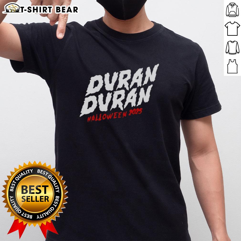 Pretty Halloween 2025 Duran Duran T Shirt Alt Text: Pretty Halloween 2025 Duran Duran T-Shirt featuring vibrant graphics and spooky design for festive celebrations.