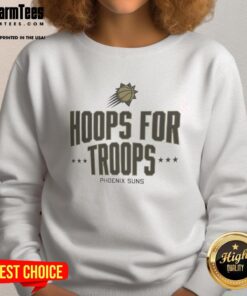 Pretty Hoops for Troops Phoenix Suns basketball sweatshirt in vibrant colors, perfect for fans and casual wear.