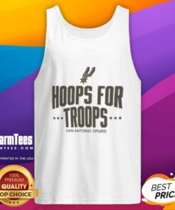 Pretty Hoops for Troops San Antonio Spurs basketball tank top featuring vibrant team colors and stylish design.