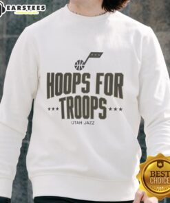 Pretty Hoops for Troops Utah Jazz basketball sweatshirt in vibrant colors, perfect for fans and supporting the team.
