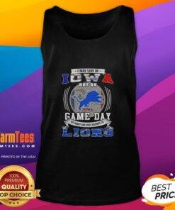 Stylish tank top saying 'I may live in Iowa, but on game day, Detroit Lions football' perfect for fans.
