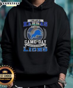 Detroit Lions football hoodie for game day, perfect for fans living in Kansas, showcasing team spirit and style.