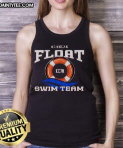 Pretty IZM Float Swim Team Music Tank Top featuring vibrant colors and a stylish design for swim enthusiasts.