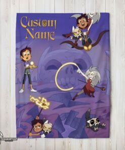 Pretty Luz Noceda With King And Eda Clawthorne The Owl House Blanket Fleece Customized Blanket