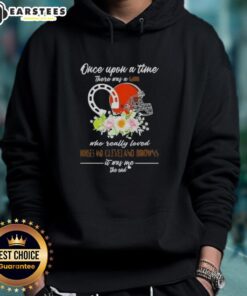 Alt Text: Pretty hoodie featuring 'Once Upon A Time' theme with horses and Cleveland Browns logo. Perfect for fans and horse lovers.