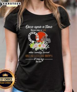 Pretty ladies tee featuring 'Once Upon A Time' design, celebrating love for horses and the Cleveland Browns.
