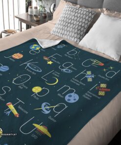 Pretty Outer Space Alphabet Poster Cute A To Z Astronomy Fleece Blanket - Image 4