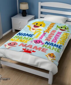 Pretty Personalized Baby Shark Blanket Fleece Customized Blanket - Image 3