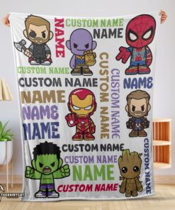 Pretty Personalized Marvel Superheroes And Thanos Blanket Fleece Customized Blanket