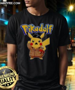 Alt Text: Pretty Pikadolf Pokemon Pikachu T-Shirt featuring a unique design of Pikachu with a playful twist.