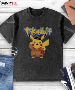 Alt Text: Pretty Pikadolf Pokemon Pikachu washed t-shirt featuring a vibrant graphic design of Pikachu.