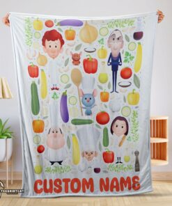 Pretty Pixar Ratatouille Chief Cute Chibi Character Vegetable Blanket Fleece Customized Blanket