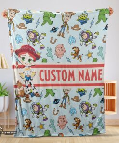Pretty Pixar Toy Story Cowgirl With All Friends Blanket Fleece Customized Blanket
