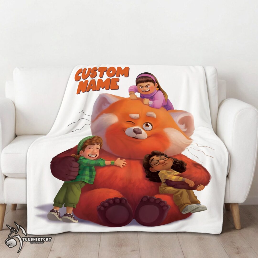 pretty-pixar-turning-red-with-friends-blanket-fleece-customized-blanket-mk-01 Pretty Pixar Turning Red With Friends Blanket Fleece Customized Blanket - Image 3