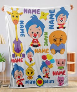 Pretty Plim Plim & Friends Collage Cute Blanket Fleece Customized Blanket
