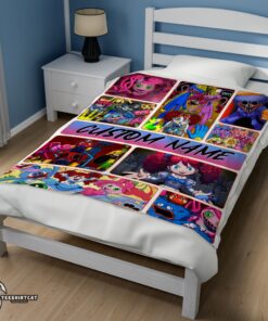 Pretty Poppy Playtime Miss Poppy With Friends Horror Blanket Fleece Customized Blanket - Image 3