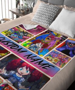 Pretty Poppy Playtime Miss Poppy With Friends Horror Blanket Fleece Customized Blanket - Image 4