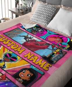 Pretty Prehistoric Adventure Girl Warrior Blanket  Customize Blanket - Image 3