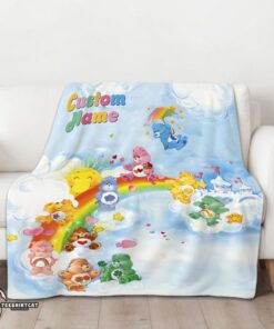 Pretty Rainbow Care Bears Character Sky Blanket Fleece Customized Blanket - Image 3