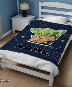 Pretty Star Wars Baby Yoda Astronomy Blanket Fleece Customized Blanket - Image 3