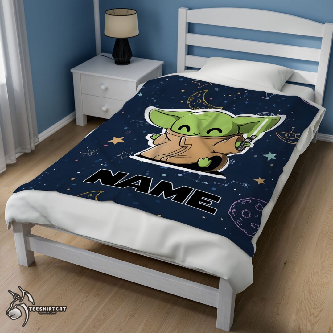 pretty-star-wars-baby-yoda-astronomy-blanket-fleece-customized-blanket-mk-02 Pretty Star Wars Baby Yoda Astronomy Blanket Fleece Customized Blanket - Image 3