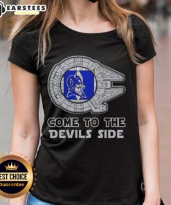 Pretty Star Wars Come to the Duke Blue Devils Side Ladies Tee featuring a stylish design for fans.