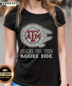 Pretty Star Wars Texas A&M Aggies Side Ladies Tee featuring a stylish design for fans and casual wear.