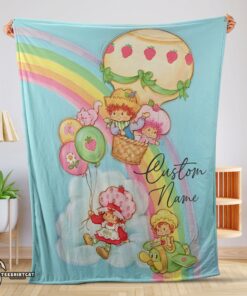 Pretty Strawberry Shortcake Cartoon With Friends Blanket Customize Blanket