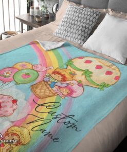 Pretty Strawberry Shortcake Cartoon With Friends Blanket Customize Blanket - Image 4