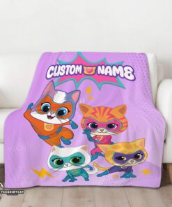 Pretty Super Kitties Assemble Feline Heroes In Action Blanket Fleece Customized Blanket - Image 3