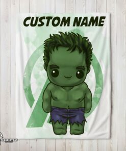 Pretty Superhero Marvel Avenger Chibi Hulk Blanket Fleece Customized Blanket