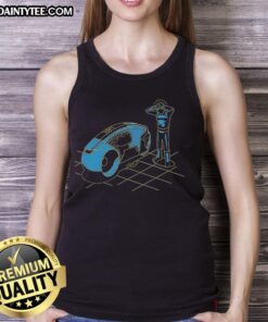 Sheldon Cooper Tron tank top from The Big Bang Theory featuring vibrant colors and iconic design, perfect for fans.