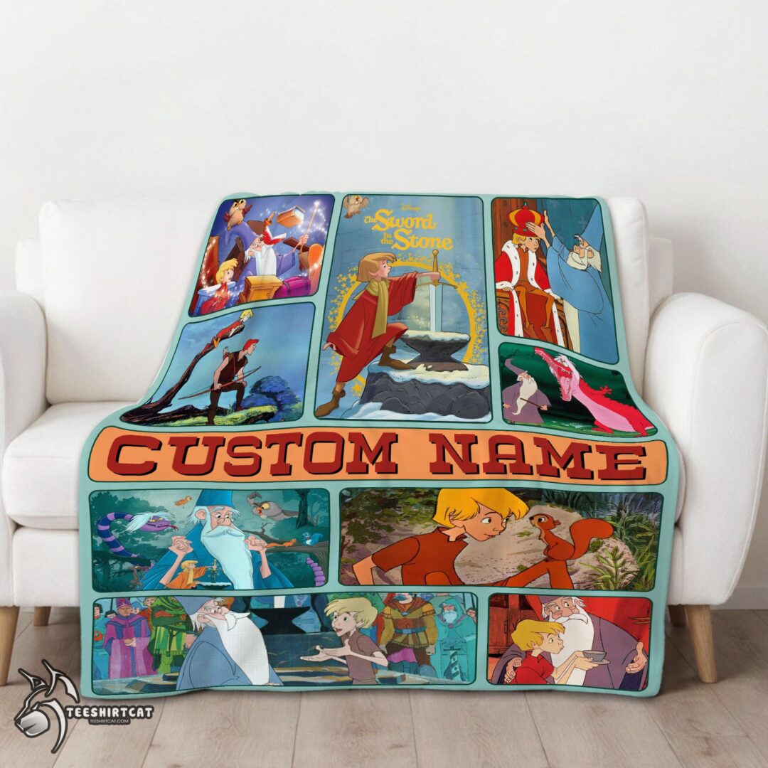 pretty-the-sword-in-the-stone-magical-journey-collage-blanket-fleece-customized-blanket-mk-01 Pretty The Sword In The Stone Magical Journey Collage Blanket Fleece Customized Blanket - Image 3