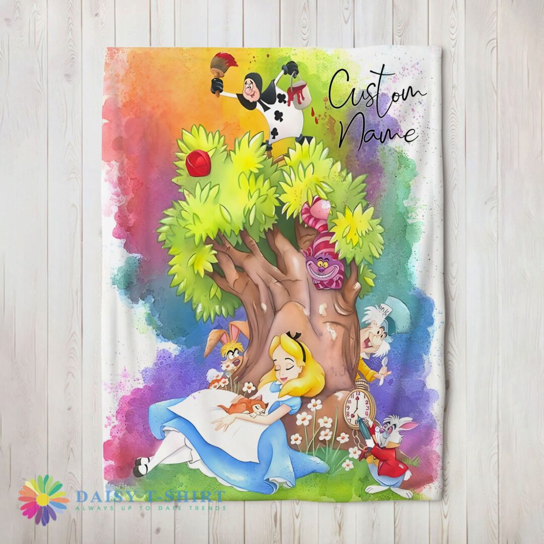 Pretty Top Disney Alice In Wonderland Dreaming Blanket Fleece Customized Blanket-mk-01 (2)