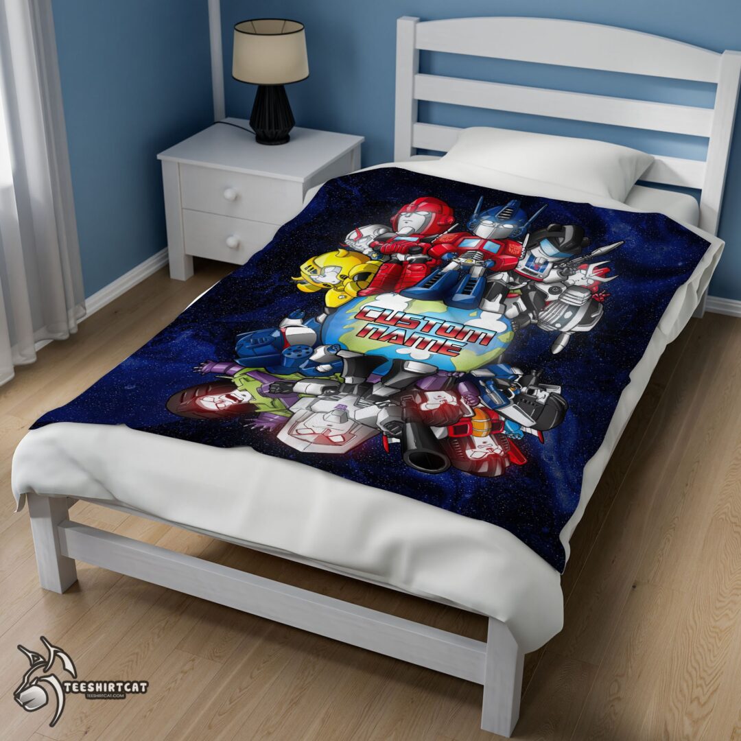 pretty-transformers-team-chibi-cute-fleece-blanket-e28093-customize-blanket-mk-02 Pretty Transformers Team Chibi Cute Fleece Blanket Customize Blanket - Image 3