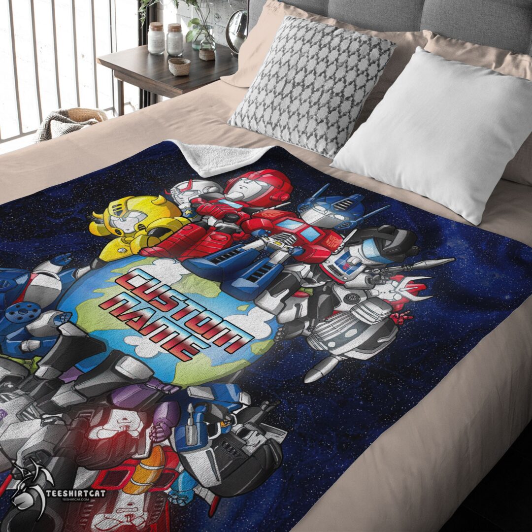 pretty-transformers-team-chibi-cute-fleece-blanket-e28093-customize-blanket-mk-03 Pretty Transformers Team Chibi Cute Fleece Blanket Customize Blanket - Image 4