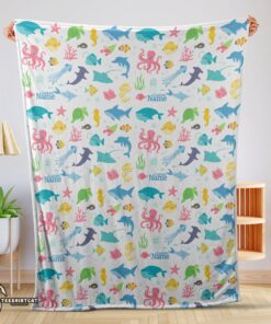 Pretty Under The Sea Pattern Blanket Fleece Customized Blanket