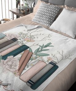 Pretty Vintage Floral Book Lover Blanket Fleece - Image 4