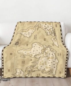 Pretty Vintage Pirate World Map Sepia Nautical Adventure Blanket Fleece Blanket - Image 3