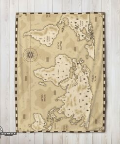 Pretty Vintage Pirate World Map Sepia Nautical Adventure Blanket Fleece Blanket