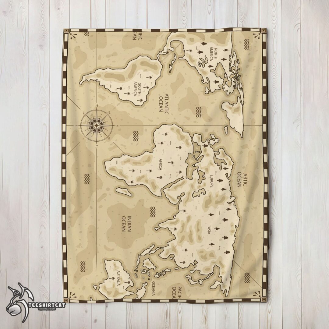 pretty-vintage-pirate-world-map-sepia-nautical-adventure-blanket-fleece-blanket-mk-02 Pretty Vintage Pirate World Map Sepia Nautical Adventure Blanket Fleece Blanket