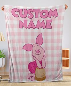 Pretty Winnie The Pooh Piglet Blanket Fleece Customized Blanket