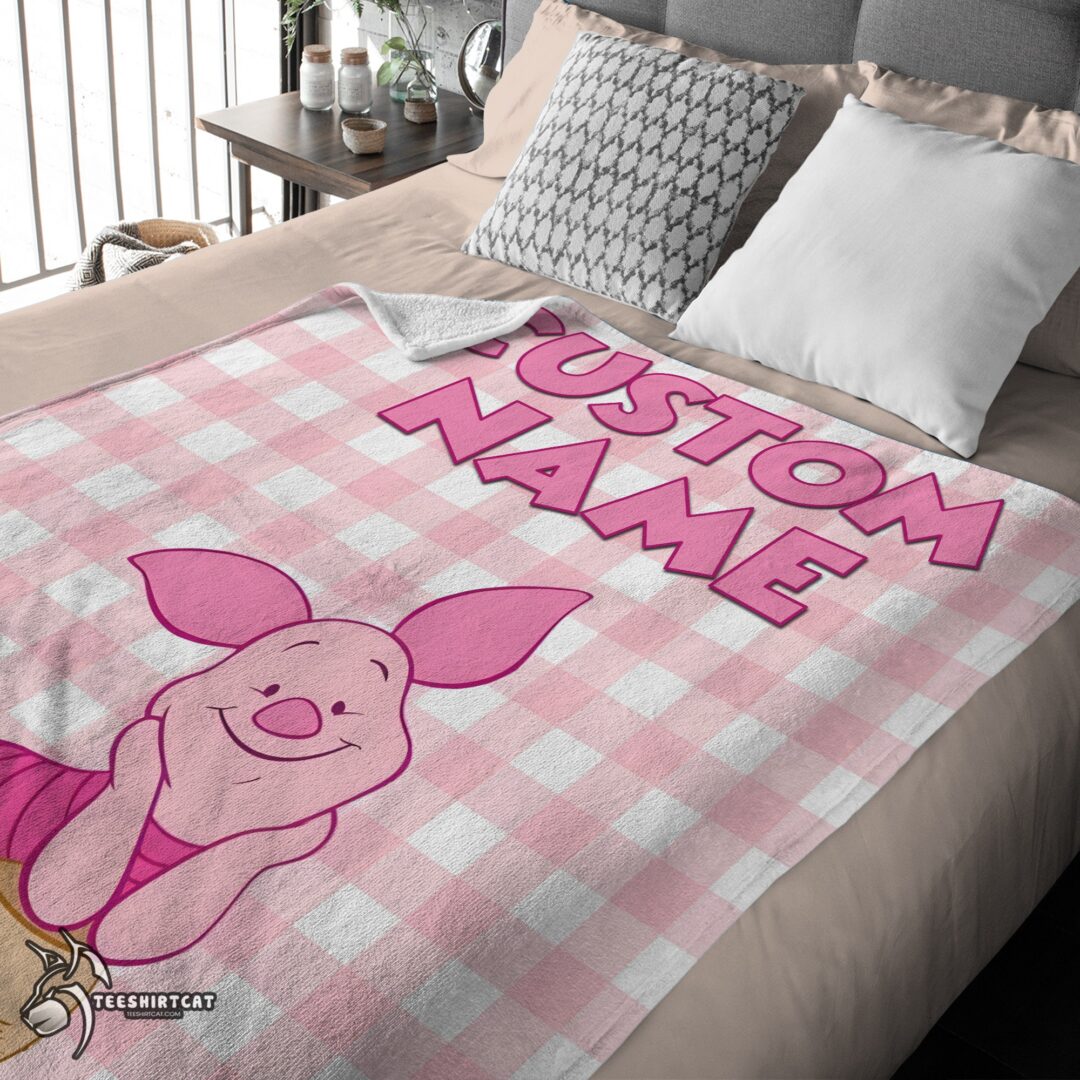 pretty-winnie-the-pooh-piglet-blanket-fleece-customized-blanket-mk-01-3 Pretty Winnie The Pooh Piglet Blanket Fleece Customized Blanket - Image 4