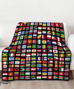 Pretty World Flags Grid Colorful International Countries Flag Blanket Fleece Blanket - Image 3