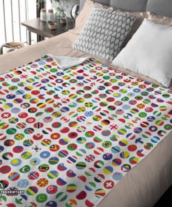 Pretty World Flags International Flags Collage Blanket Fleece Blanket - Image 4