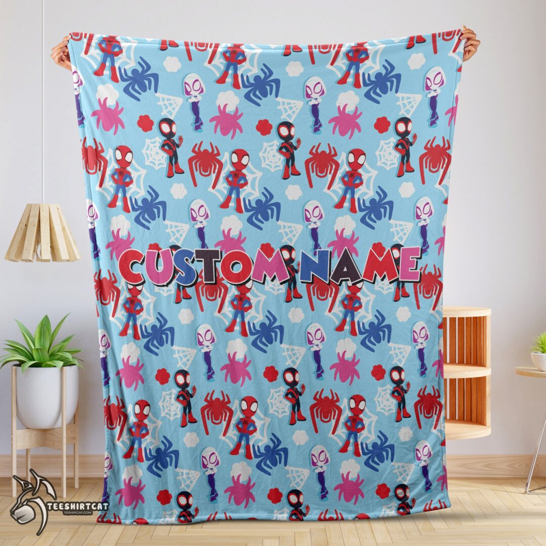 pretty1-1-1 Pretty Marvel Superhero Spidey And His Amazing Friends Birthday Cute Blanket Fleece Customized Blanket
